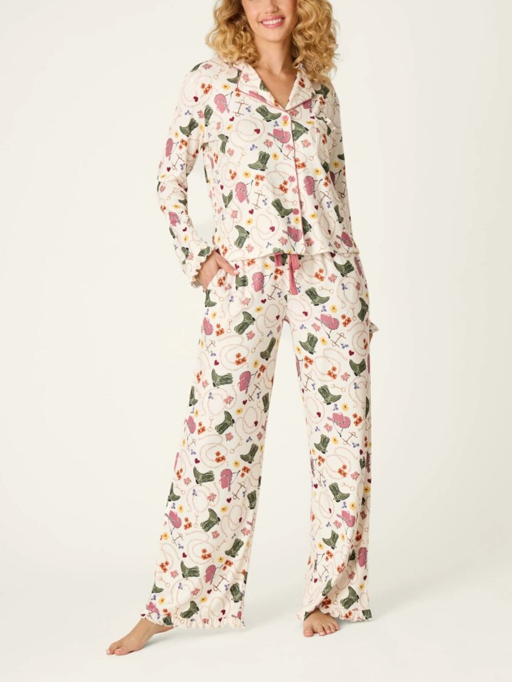 PJ Salvage Saddle Up Western Print Long Sleeve PJ Set
